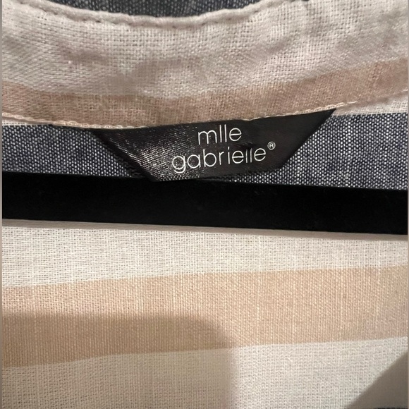 Mlle Gabrielle Lightweight Striped Button Down Shirt Dress ~ Size 3X 💙🤎 - Picture 7 of 12